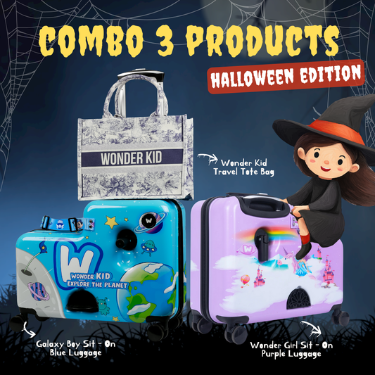 Halloween Travel Package - Combo 2 Luggages & 1 travel Tote Bag