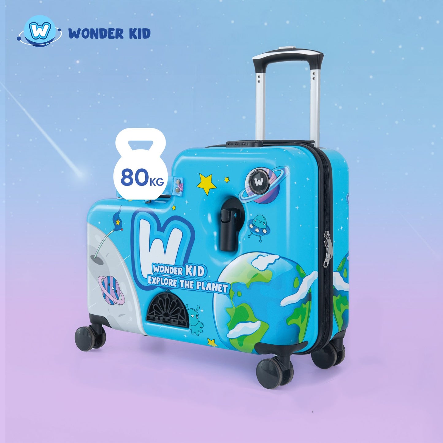 Combo Galaxy Boy & Wonder Girl Sit - On Luggage/Blue & Purple - COMBO 10%OFF
