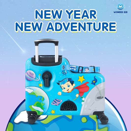 Galaxy Boy Sit - On Luggage/Blue