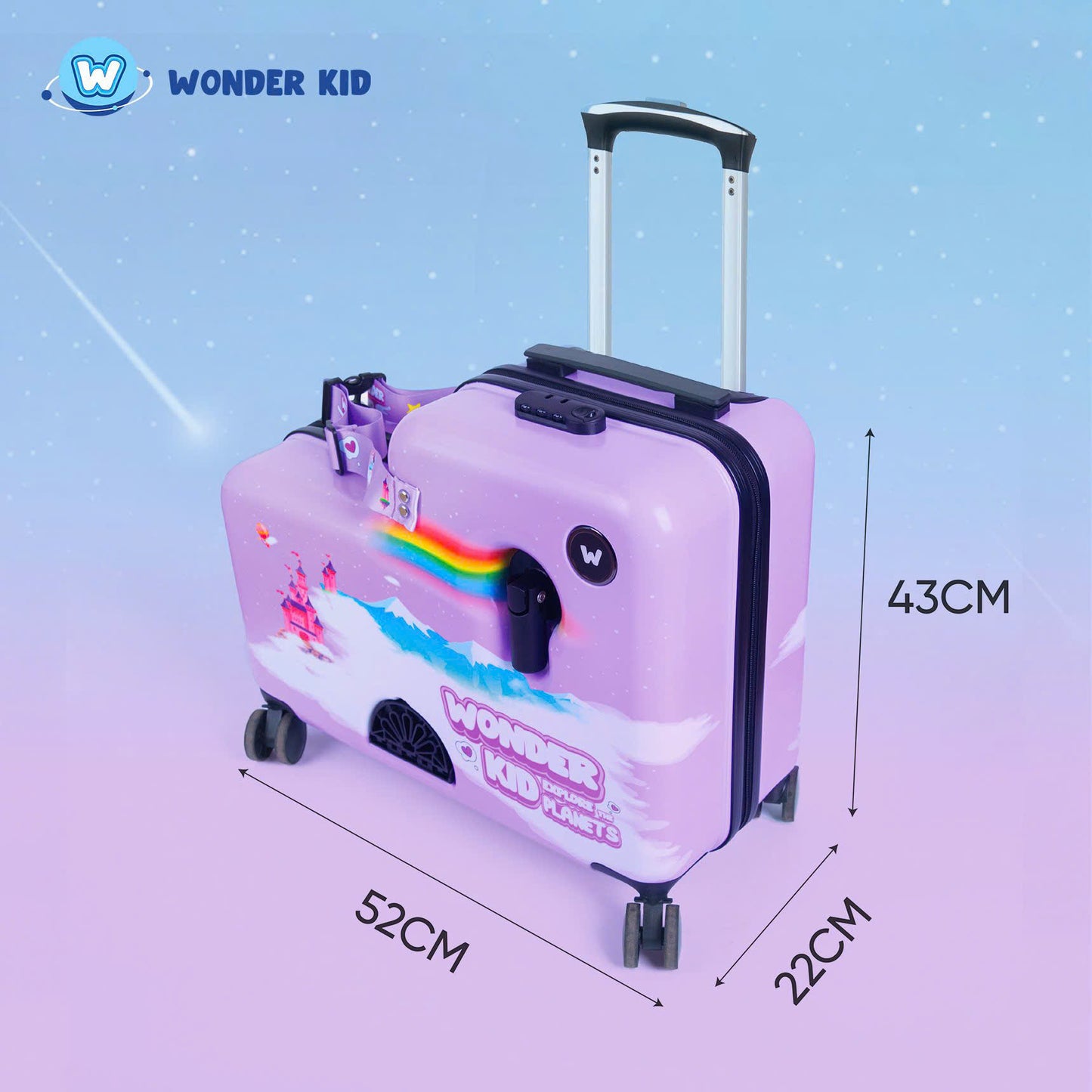 Wonder Girl Sit - On Luggage/Purple