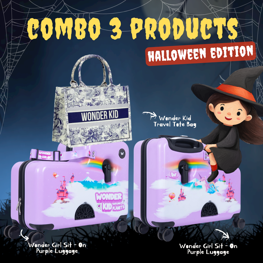 Halloween Travel Package - Combo 2 Luggages & 1 travel Tote Bag