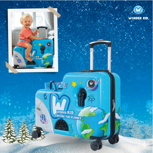 CHRISTMAS - 20% OFF🎄 Galaxy Boy Sit - On Luggage/Blue