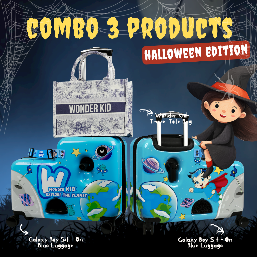 Halloween Travel Package - Combo 2 Luggages & 1 travel Tote Bag