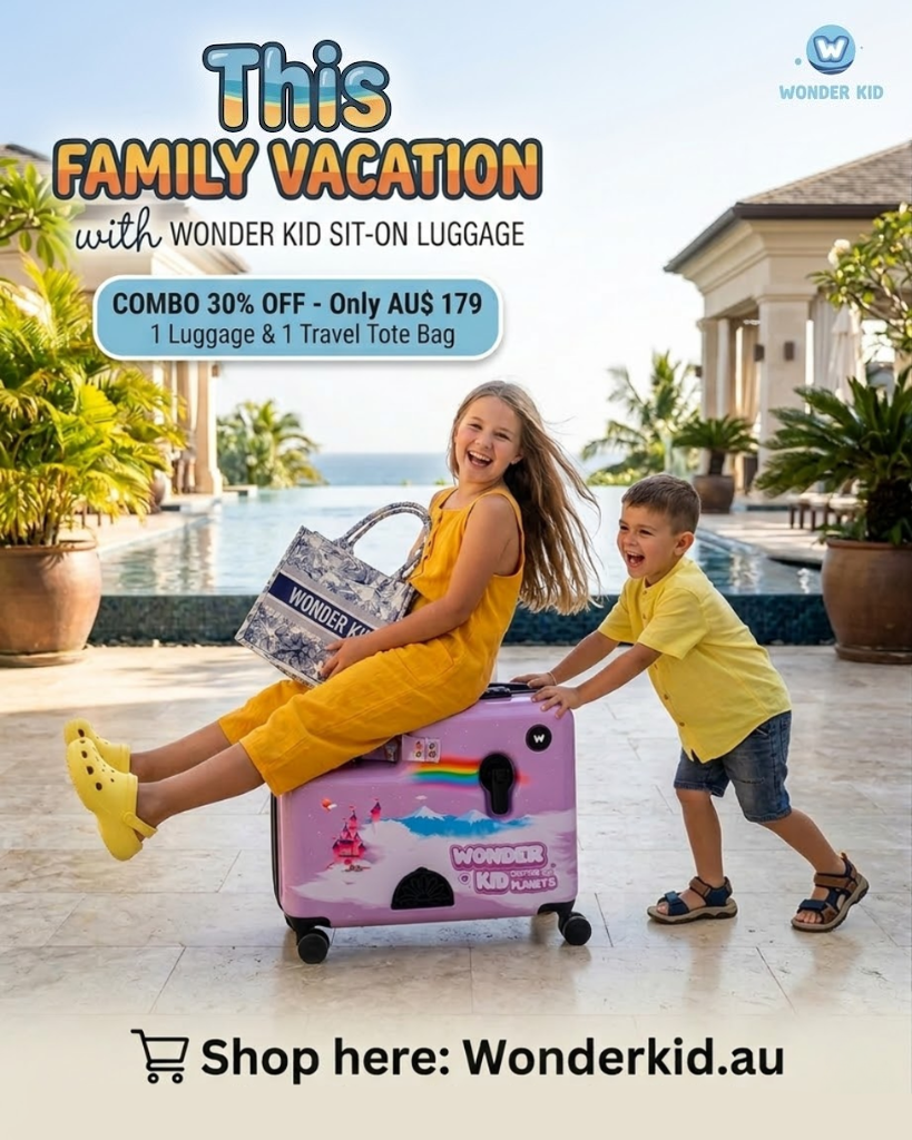 🐰FREE Travel Tote Bag🐰 Wonder Girl Sit - On Luggage/Purple